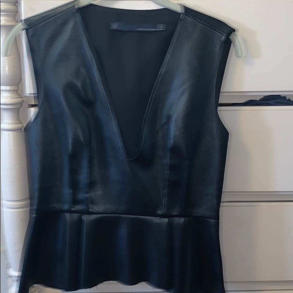 Zara faux leather top size medium